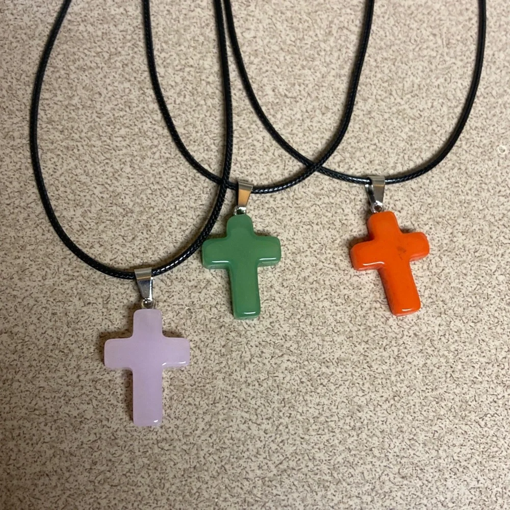 4/$20 bundle and save Kids Cross Pendant Necklace - Pink, Green, Orange